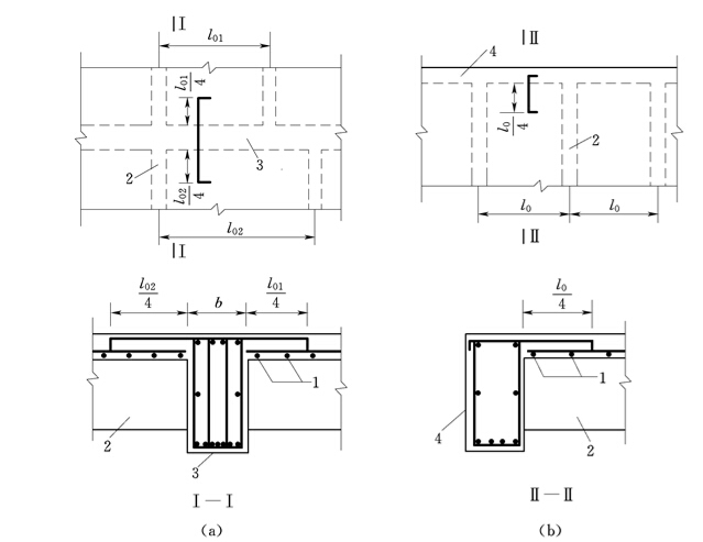 水工钢筋混凝土之钢筋混凝土肋形结构及刚架结构-板与主梁交界处钢筋配置