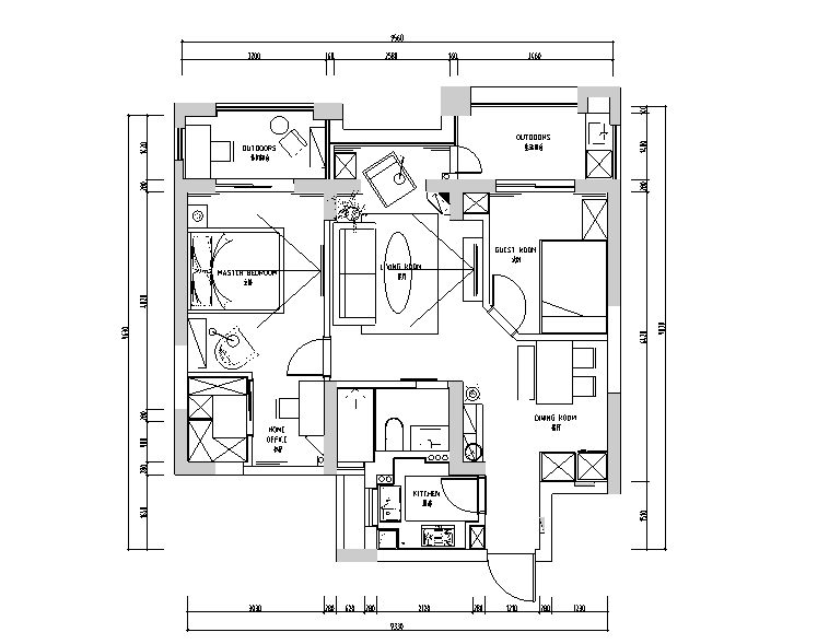 新中式民族住宅风室内设计资料下载-简约休闲风德盛博奥城住宅设计施工图（附效果图）