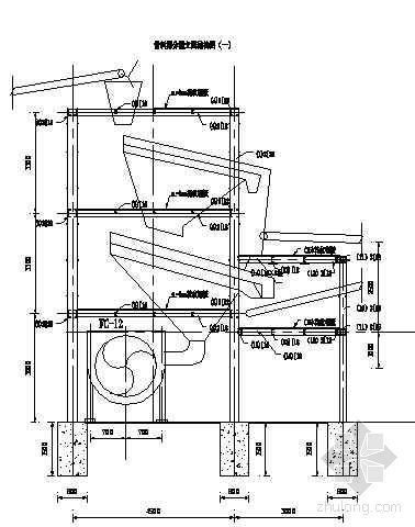 屠宰加工厂施工图纸资料下载-筛分拌和系统及加工厂结构图纸