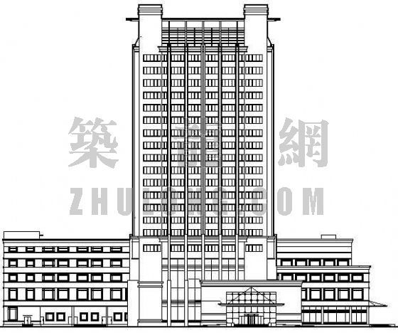 酒店建筑设计方案图纸资料下载-某高层酒店建筑设计方案