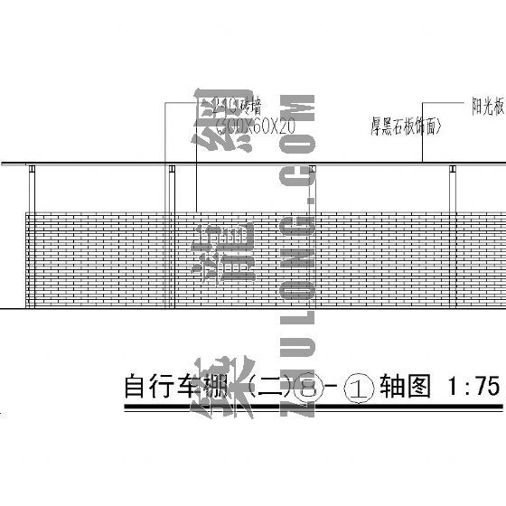 园区停车场施工图资料下载-某园区自行车棚施工图