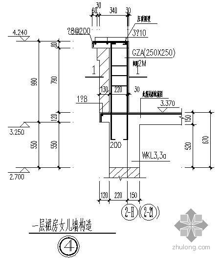 中国仿古廊构造资料下载-某二层顶通廊节点构造详图