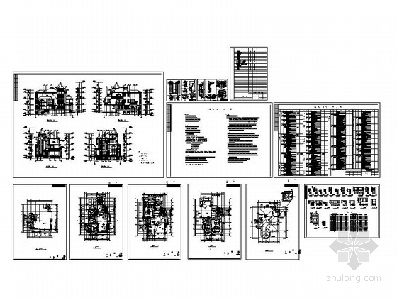 [新农村]3层新中式风格独栋别墅设计施工图（含效果图）-总缩略图 