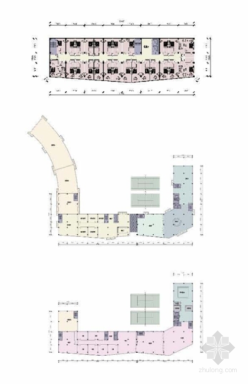 [山东]德式风格多层酒店式公寓建筑设计方案文本（含商业街区规划）-德式风格多层酒店式公寓建筑设计平面图