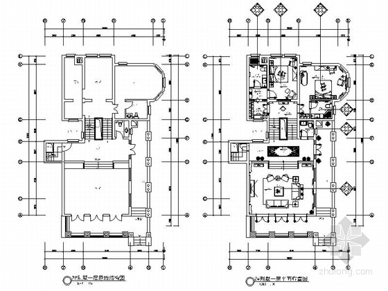 欧式住宅两层五居室资料下载-[浙江]精品三套两层欧式风格两层别墅室内装修施工图
