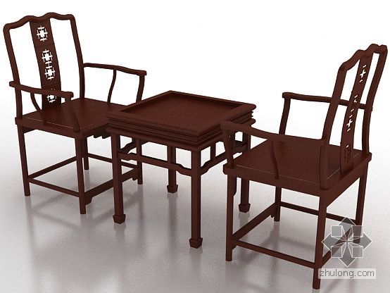 CAD中式茶几资料下载-中式茶几椅子