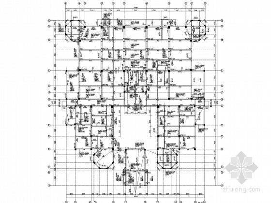 [哈尔滨]四层框架综合楼结构施工图(桩基础)-梁配筋图 