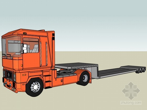 德克萨斯有拖车住宅资料下载-平板拖车SketchUp模型下载