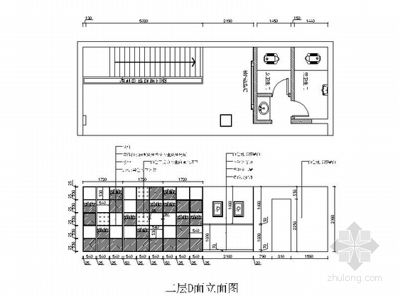 [原创]320平米简约时尚风格网吧装修CAD施工图立面图