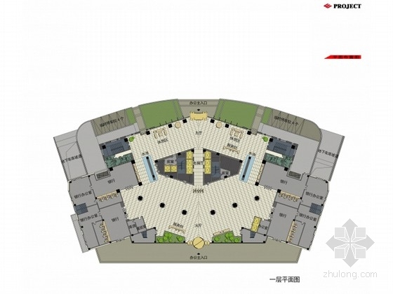 走廊的装修效果图资料下载-[山东]大气的钢铁集团办公区域设计方案（含效果图）