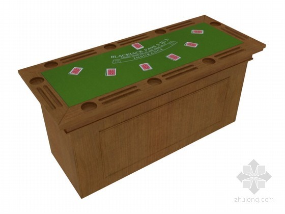 游戏3d模型资料下载-扑克牌游戏桌3D模型下载
