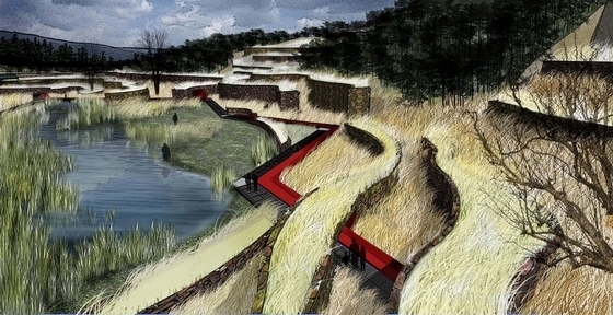 [江苏]开放性城市生态公园景观规划设计方案（北京著名设计机构作品）-开放性城市生态公园透视效果图