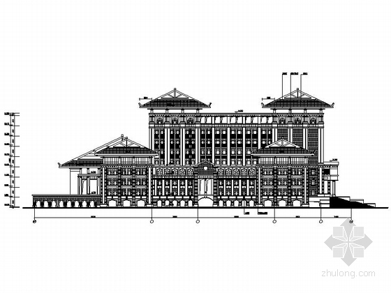 [厦门]某知名大学九层中式风格图书馆建筑方案图-图5