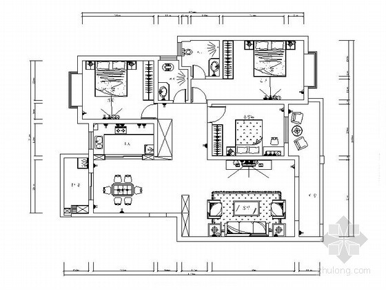 高层三居室现代风装修图资料下载-现代三居室装饰装修图（含效果）