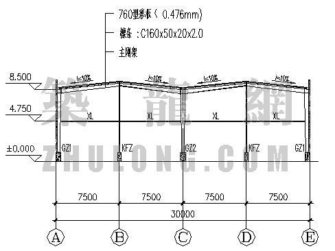 料仓钢结构方案图纸资料下载-钢结构厂房的方案图