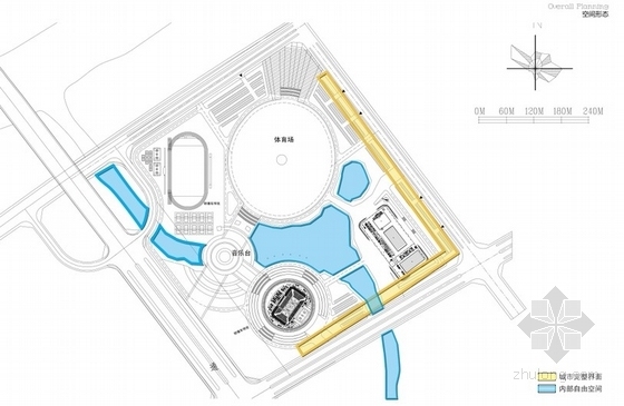 [浙江]现代风格体育中心规划及单体设计方案文本-体育中心分析图