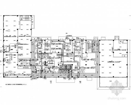 [辽宁]多层温泉酒店空调通风及防排烟系统设计施工图（VRV系统）-二层通风、空调及防排烟平面图 