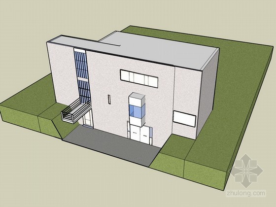 线条分明的现代住宅资料下载-现代住宅SketchUp建筑模型