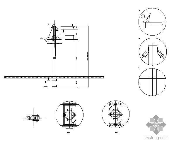 架空电杆基础资料下载-35KV架空线电杆组装图