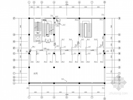 [湖南]多层商住房给排水消防施工图-给排水平面图 