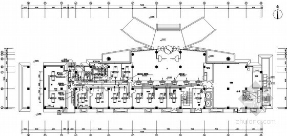 办公楼su平面图资料下载-某办公楼空调通风平面图