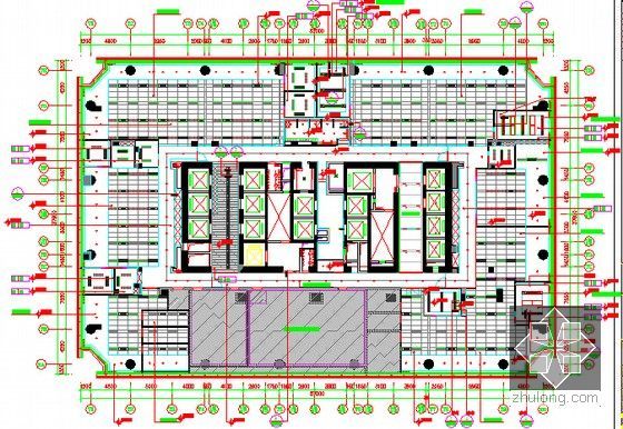 [广东]2015年办公楼及机房装修安装工程量清单及工艺技术(含施工图纸)-天花平面图