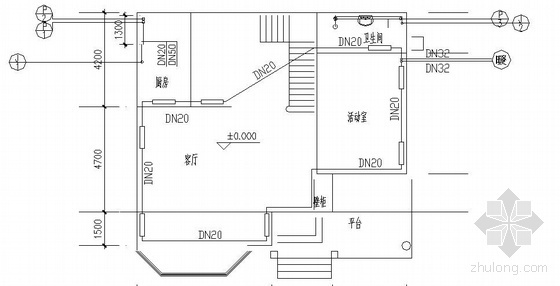 新古典别墅小区种植平面图资料下载-某别墅采暖平面图