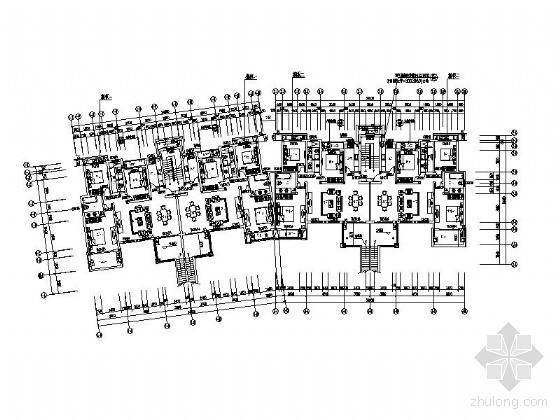 [江西新余]某六层板式花园住宅楼建筑施工图-二层平面图