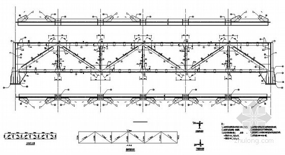 12米过路钢桁架资料下载-某89米钢桁架走廊结构施工图
