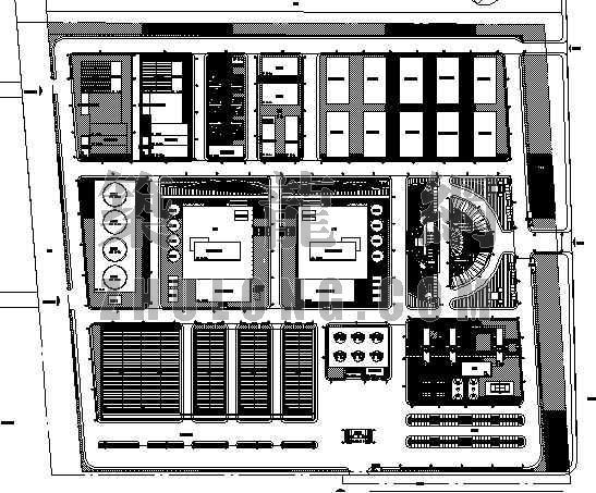 中学建筑方案总平面图资料下载-某厂区总平面图设计方案