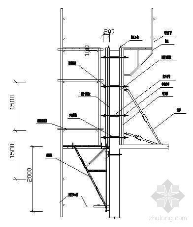 建筑组合钢模板资料下载-外挂架组合钢模板支设图2