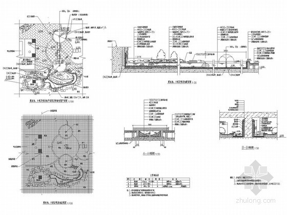 设备房施工图CAD图纸资料下载-园林水景节点施工图（60个CAD图纸）