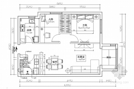 小区总平面效果图资料下载-[北京]交通便利成熟配套商圈小区现代风格一居室装修图（含效果图）