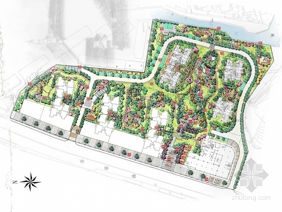 中式园林庭院设计方案资料下载-[湖北]“水韵东方”现代中式风格居住区景观规划设计方案