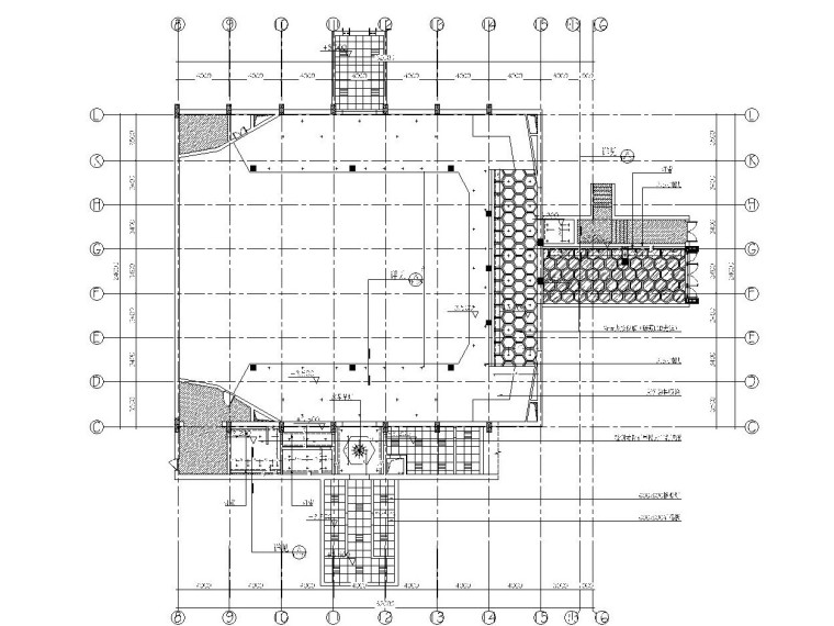 丹东老街摩登酒吧改造施工图及方案效果图-一层天花布置图