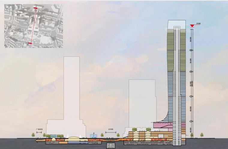 [广东]某广场商业建筑项目总体概念方案文本（PDF+104）-轴线剖面