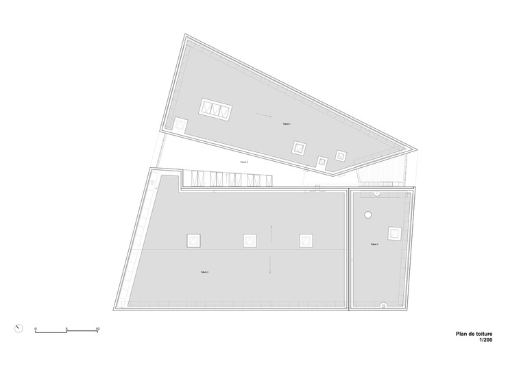 法国不规则四边形演艺厅-AAKingKong-ECM-Plan-toiture