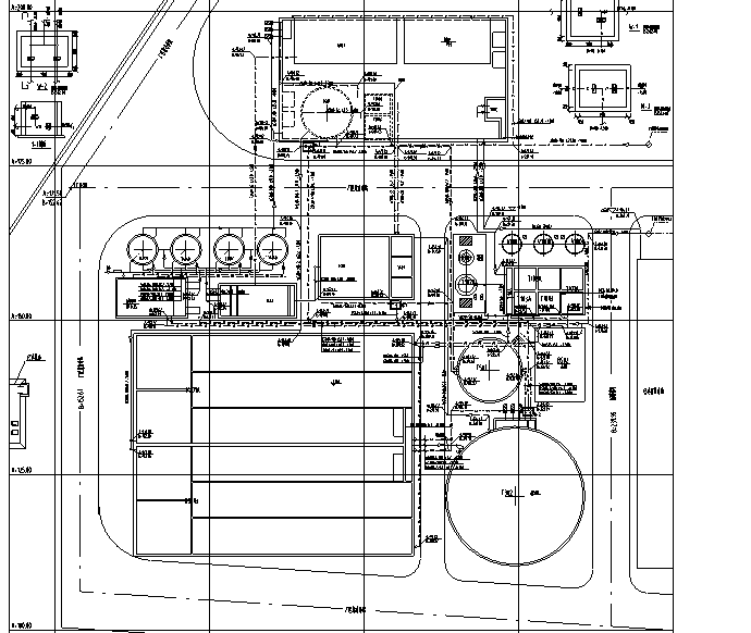 甲醇生产综合废水和生活污水综合处理厂给排水施工图（CAD）-废水处理系统外部管线布置图