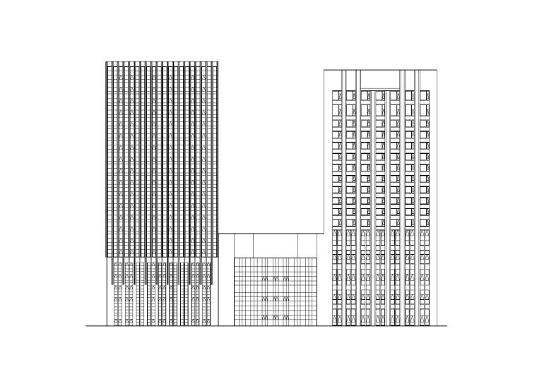 高层建筑办公综合体资料下载-[江苏]现代塔式办公酒店住宅商业综合体施工图（CAD）