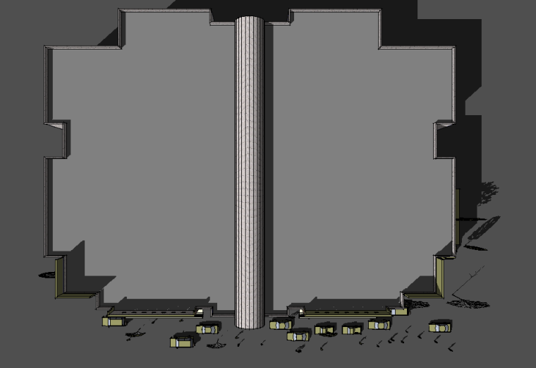 商场loft模型资料下载-商场-主楼SU建筑模型下载