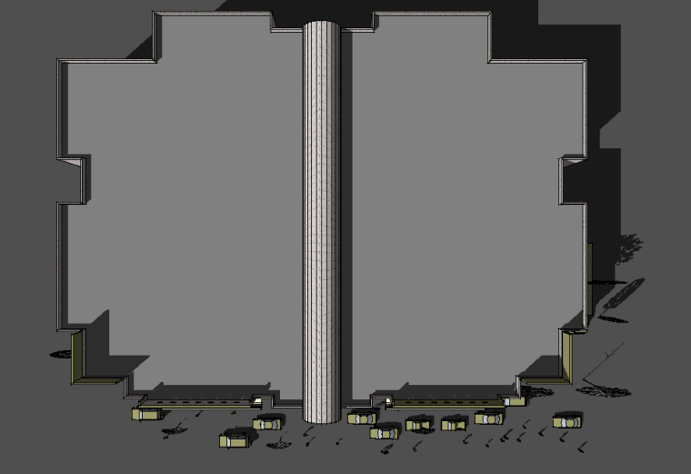 中国古典建筑模型su资料下载-商场-主楼SU建筑模型下载