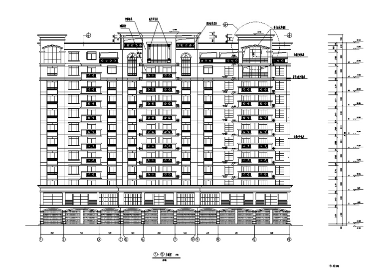 商住建筑外立面资料下载-现代高层商住综合楼建筑设计CAD