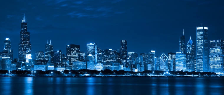AutoCAD2005电气设计-chicago-skyline-at-night-1476869511p8U