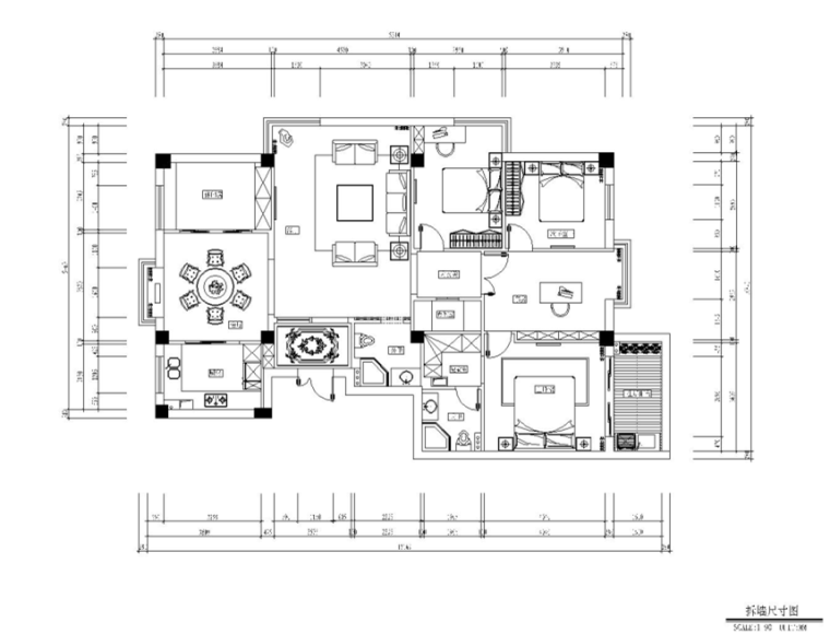 欧式住宅外形效果图资料下载-[深圳]欧式风格四居室住宅空间施工图(含效果图)