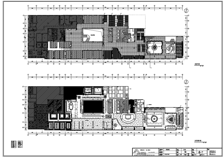 邦果咖啡餐厅室内设计二层全套施工图（含47个CAD图纸）-二层地平及灯具尺寸天图