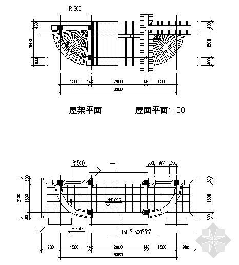 古建亭子建筑方案图系列-门亭-3