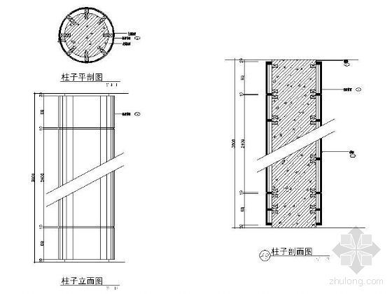 斜屋面铝板资料下载-铝板装饰圆柱详图