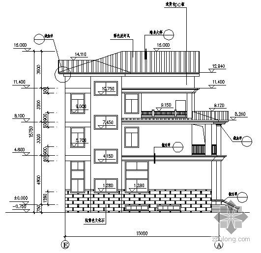 [广东]带地下室三层别墅建筑施工图-2