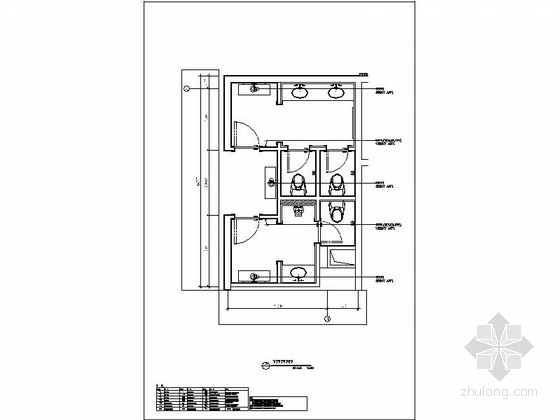 公共洗手间室内设计资料下载-[重庆]某酒店四层公共洗手间施工图