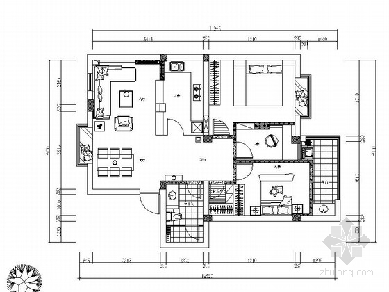 400平居室施工图纸资料下载-现代温馨两居室家装施工图（含实景图）